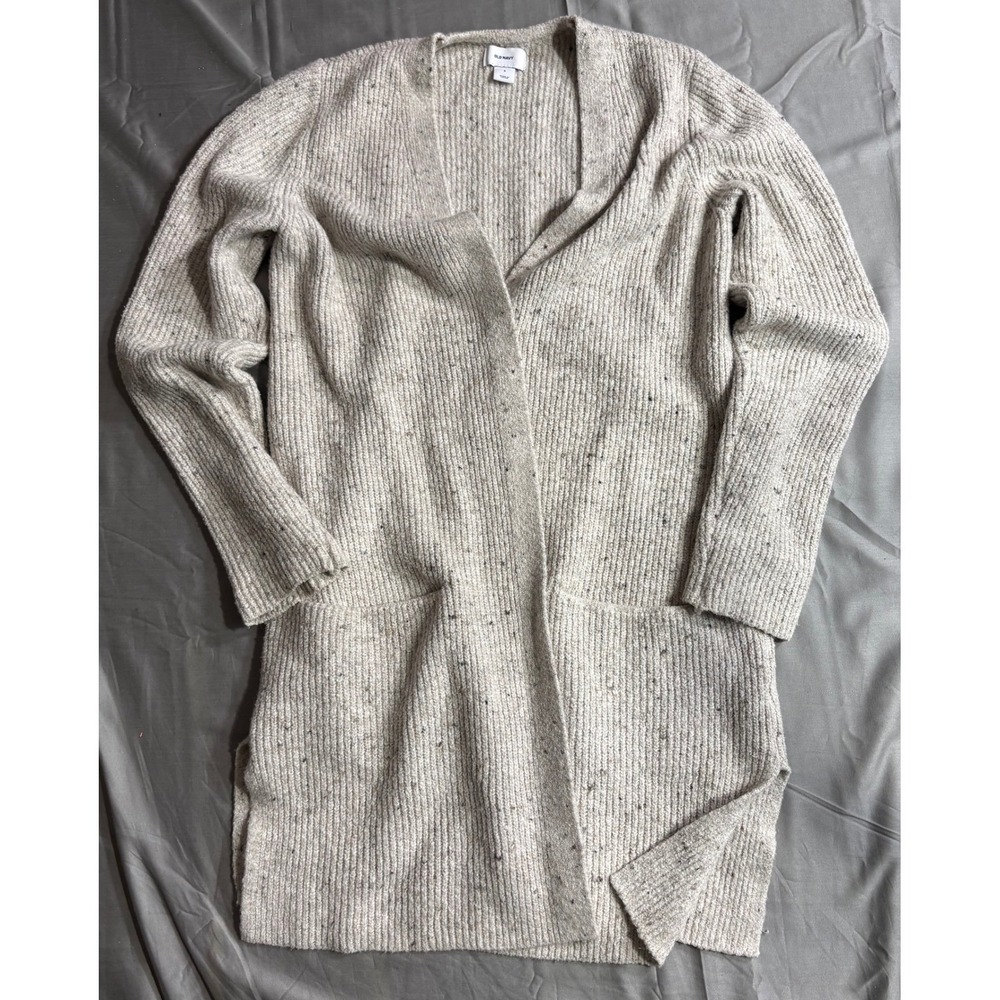 Old Navy Womens Shaker Stitch Cardigan Sweater Neutral Speckled S 284719-01